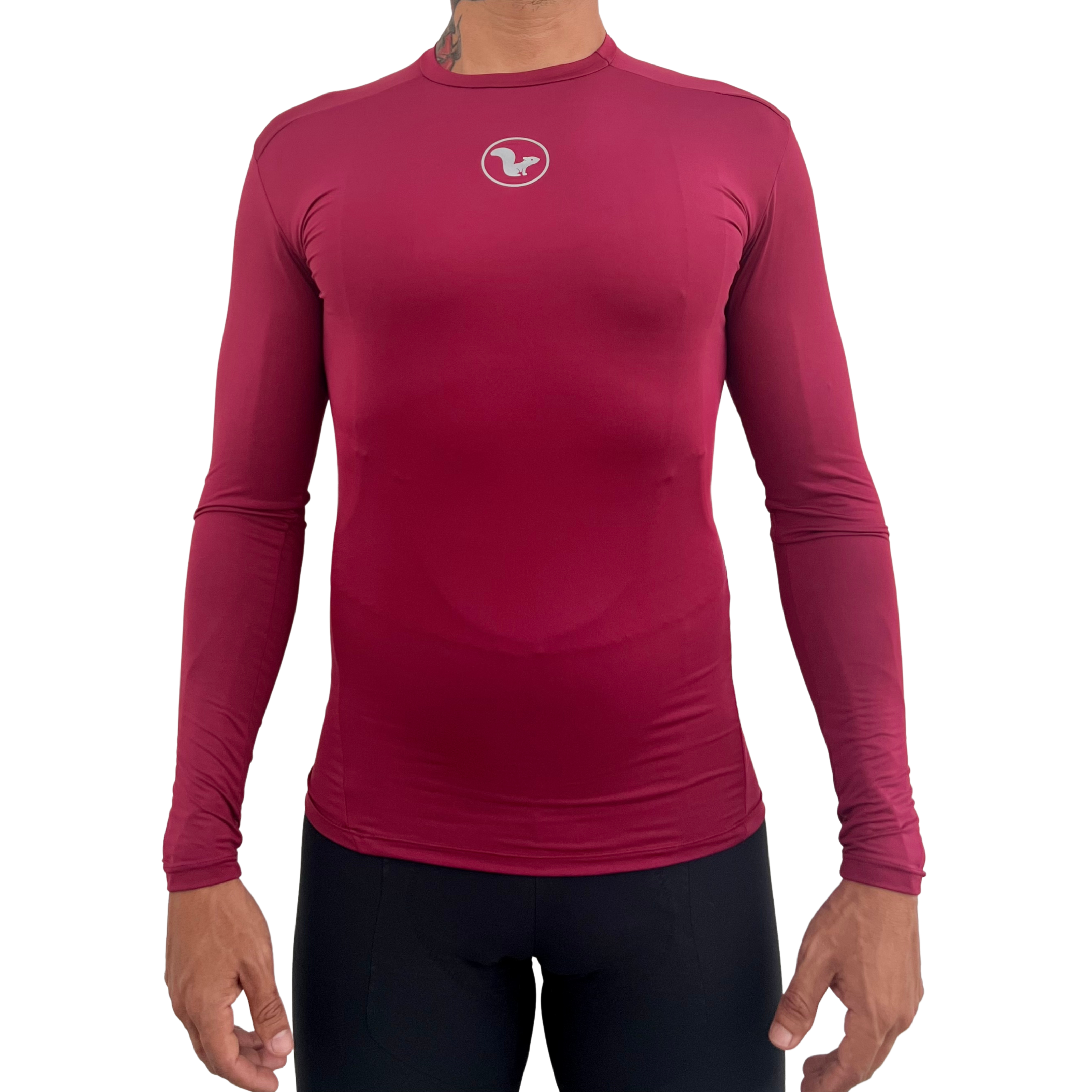 Base Layer Manga Larga - Hombre -Burgundy - vista alternativa