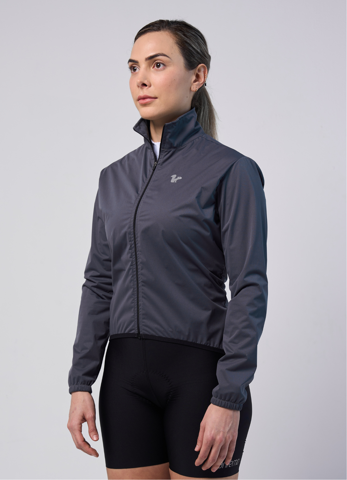 Chamarra Impermeable Gris Oxford - Mujer - 3