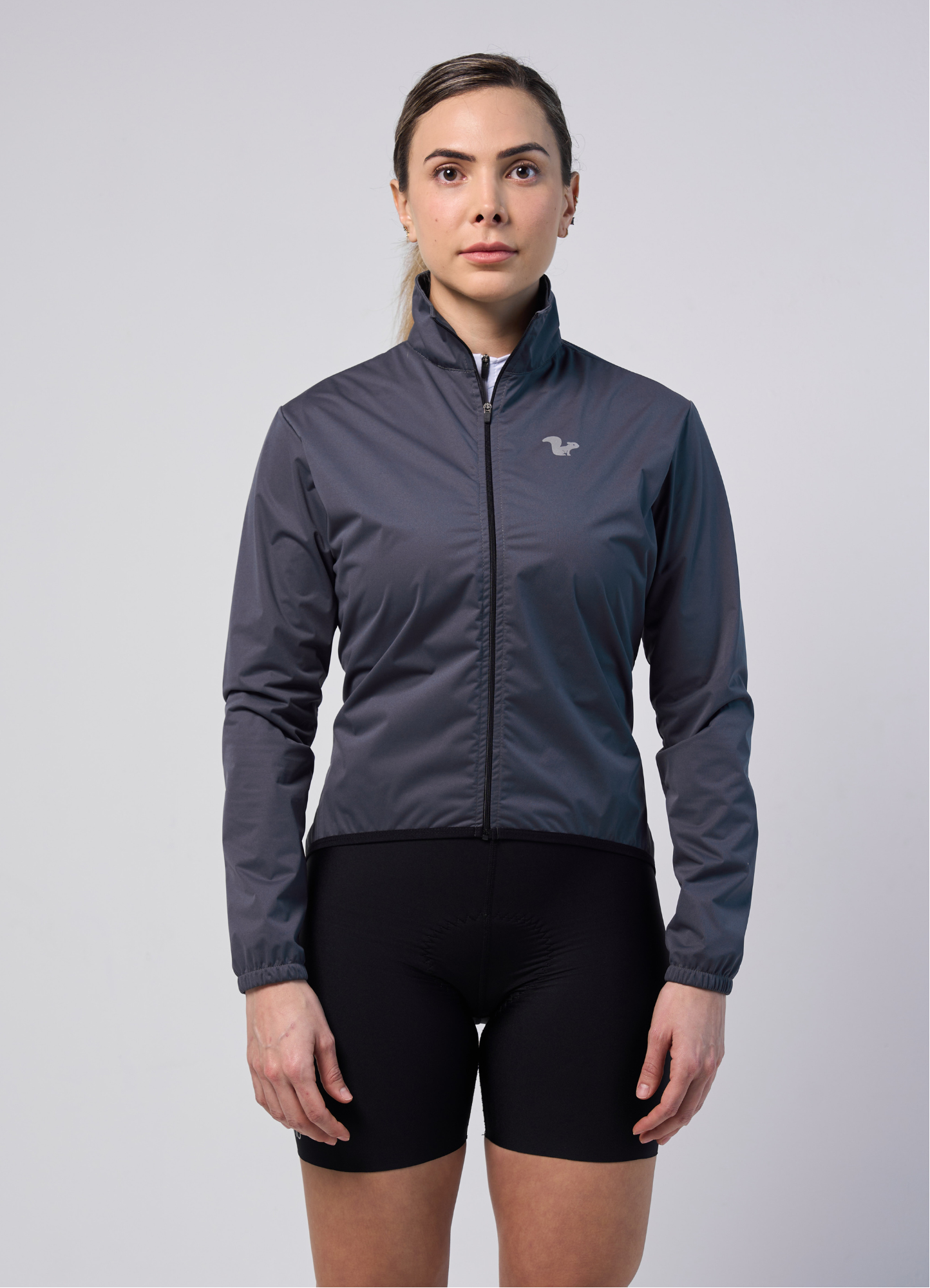 Chamarra Impermeable Gris Oxford - Mujer - 5