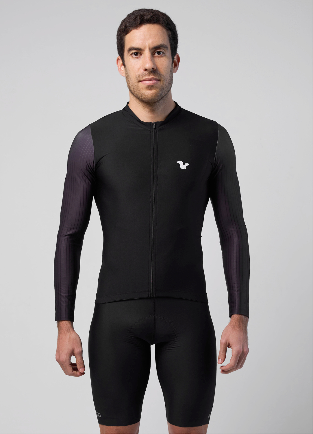 Jersey Corsa Manga Larga Negro- Hombre