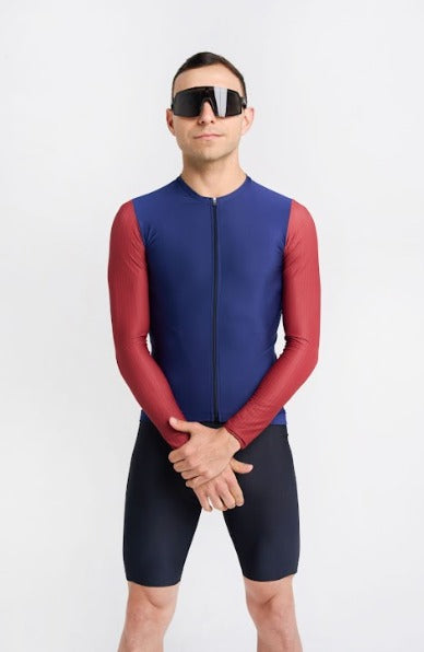 Jersey Corsa Manga Larga Navy - Hombre