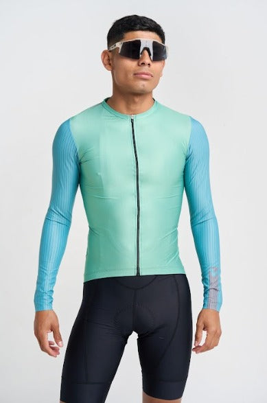 Jersey Corsa Manga Larga Oliva - Hombre