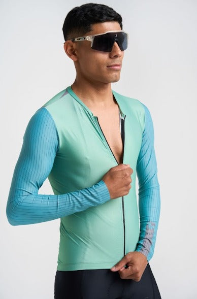 Jersey Corsa Manga Larga Oliva - Hombre - vista alternativa